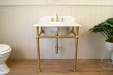 STEWARD WASHSTAND WITH 75 x 55 REAL CARRARA MARBLE TOP